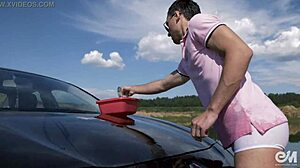 Gay car wash ends up in a steamy scene