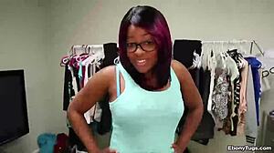 Ebony Babe Gives Handjob To Monster Cock In Interracial Scene