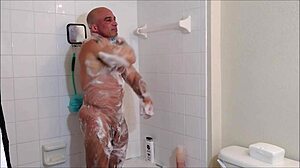 Shower time with soap and oil