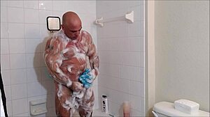 Shower time with soap and oil