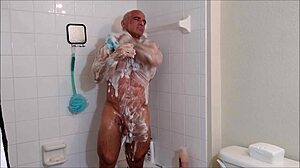 Shower time with soap and oil