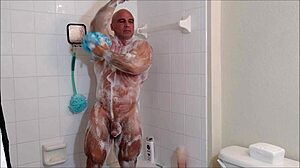 Shower time with soap and oil