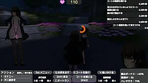 Serika exposing in naked coat publicly