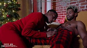 Muscular Bodybuilder Receives Christmas Creampie Bareback