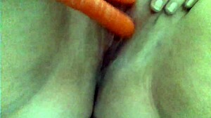 Anal sex with a BBW and insertion of a carrot for extra pleasure