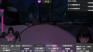 Serika exposing in naked coat publicly