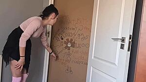 Petite slut gets gagged and deepthroated in gloryhole