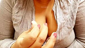 Asian sexy milf flaunts big boobs on cam