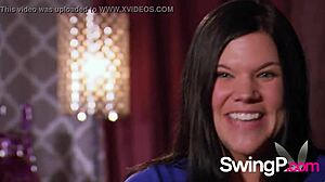 Horny swingers play a naughty outdoor game together