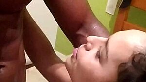 Two men banging a nymphet with small tits in group gangbang