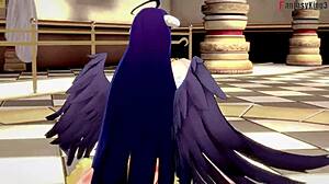 Albedo bangs hard in Overlord fantasy 3D cartoon scene