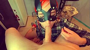 Redhead Gets Cumshot in Throat During Blowjob!