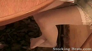 Having Fun With Lesbian Sex In Stockings During Femdom Fetish BDSM Session