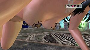 Beautiful Girl Poses And Masturbates With Carrot In Animated Cartoon.