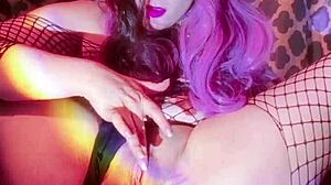 A beautiful girl enjoys playing with her vagina and anus