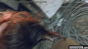 Brunette Bound in Rough Doggystyle Threesome