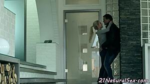 European girlfriend bounces hard on lover's cock