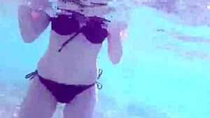 German teen VeronikaVonk flashes big boobs by the sea