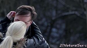 European girlfriend bounces hard on lover's cock