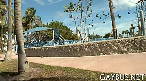 Gay men engaging in sexual activity