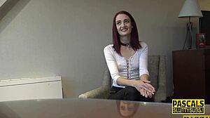 hey, wanna see this skinny redhead submissive throat deep?