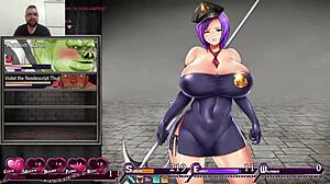 Karryn prison hentai game with big tits and ass masturbation