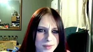 Miss Liz Vicious Slams Big Pink Dildo in Goth Cam Show