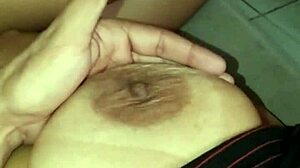 She called me to watch Netflix and fell asleep on my lap, I secretly filmed her beautiful tits