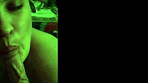 Amateur luna with piercings gives a blowjob