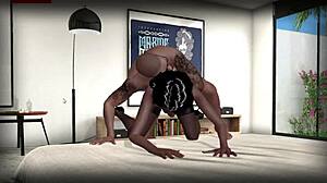 Damian Roughly Assfucks Ebony Coco in Cartoon Porn