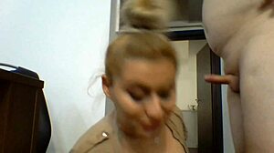 Real amateur couple doggy fuck he swallows cum sexy busty blonde