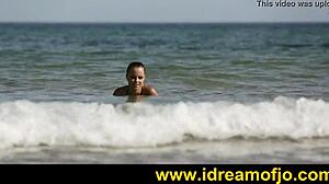 Surfs up on the beach with fingering