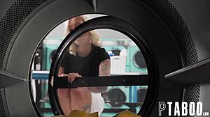 Petite Teen Alex Grey Gets Stuck in Laundromat and Sucks Seth Gamble's Cock