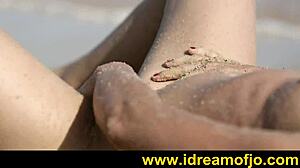 Surfs up on the beach with fingering