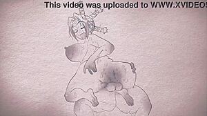 i drew this hentai animation of menchi from hunter x hunter with pens and pencils, but it turned out all sexy and wrong