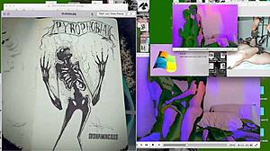 Twink gets bareback fucked on webcam desk