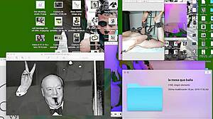 Twink gets bareback fucked on webcam desk