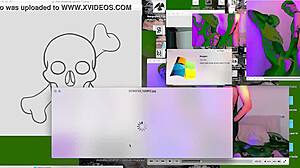 Twink gets bareback fucked on webcam desk