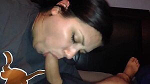 Brunette Teen 18+ Gets Facial After Blowjob!