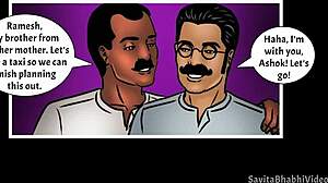 Savita Bhabhi's adventure in episode 43 unfolds in indian cartoon comic style.