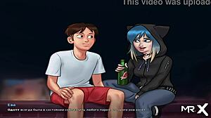 Teen peeps at naked milf's big ass through binoculars