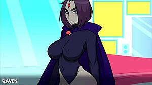 Cartoon-style porn game with Raven from Foxicube Games