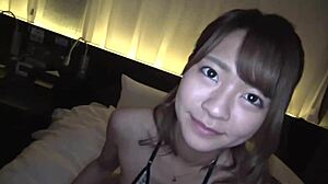 slender beauty goes wild in back action with big rod on screen