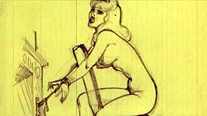 These vintage erotic drawings are from retro comics and hentai
