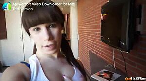 putita with big tits gives blowjob and shows ass