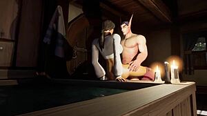 bath time fun in warcraft parody with 3d cartoon style