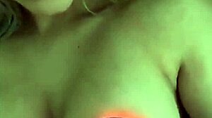 Big tits teen plays with new dildo vibrator toy