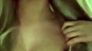 Big tits teen plays with new dildo vibrator toy