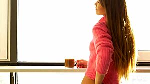 Shaved teen beauty Jacqueline masturbates to clit orgasm