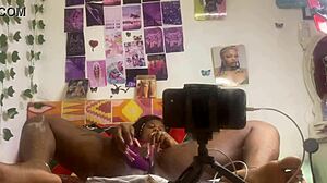 Solo action with a toy, pussy fingering and doggy style position